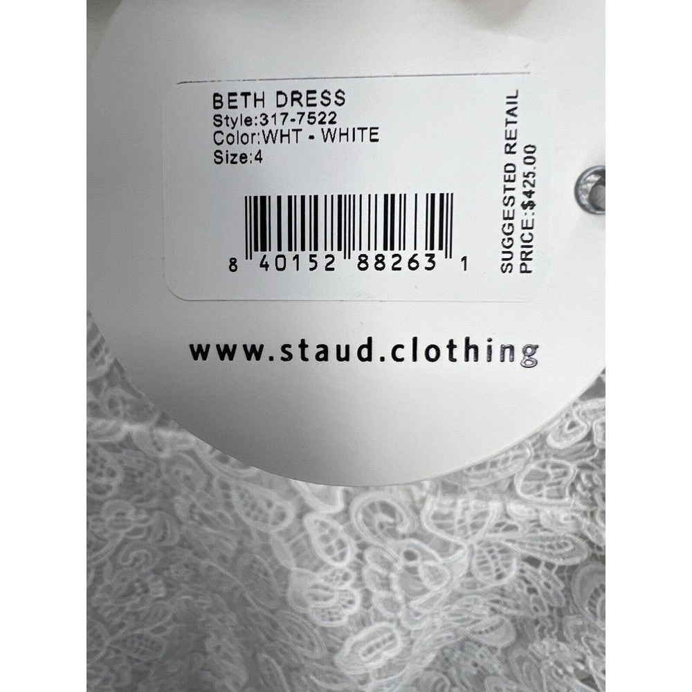 Staud Beth Long Sleeve Lace Empire Waist Dress - Picture 10 of 11